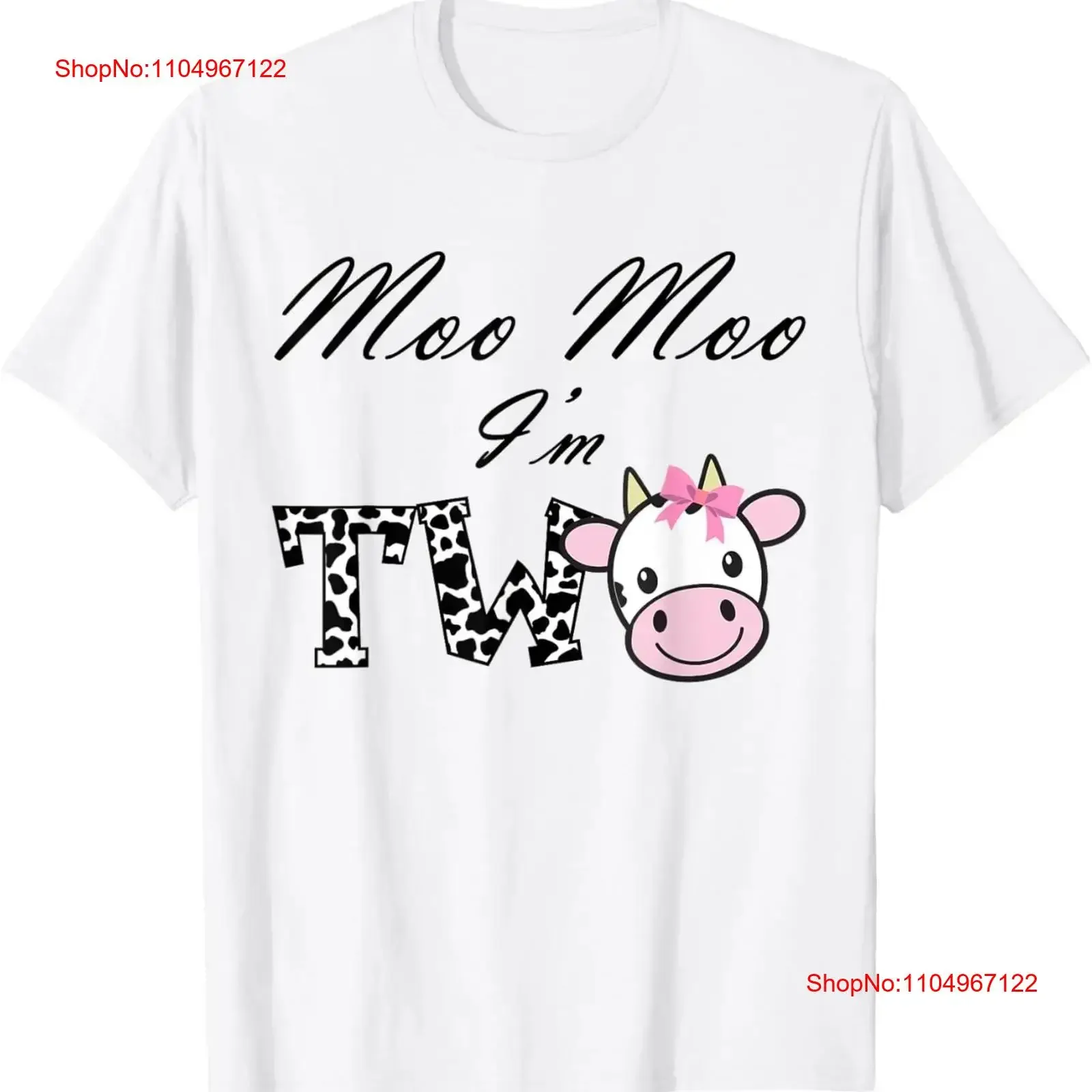 

Футболка Moo I'm Two на день рождения для девочек 2-летняя винтажная стираная модная футболка с принтом коровы, стильная, дышащая, удобная, слегка
