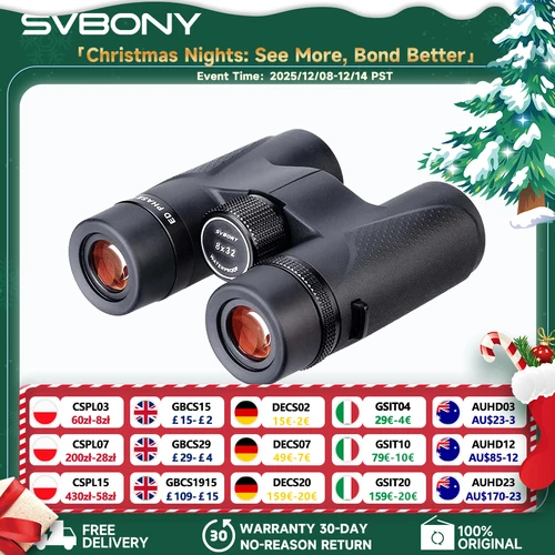 Svbony SV202 8X32/8x42/10x42/10X50 ED binoculares IPX7 impermeable binoculares de largo alcance BAK4 para observación de aves observación de estrellas Camping