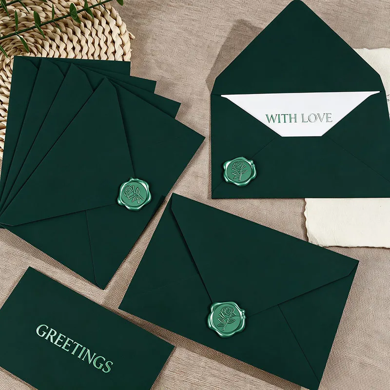 30pcs Vintage Green Envelope 11x16cm forWedding Invitation Greeting Card Business Supplies Gratitude Postcard Message card