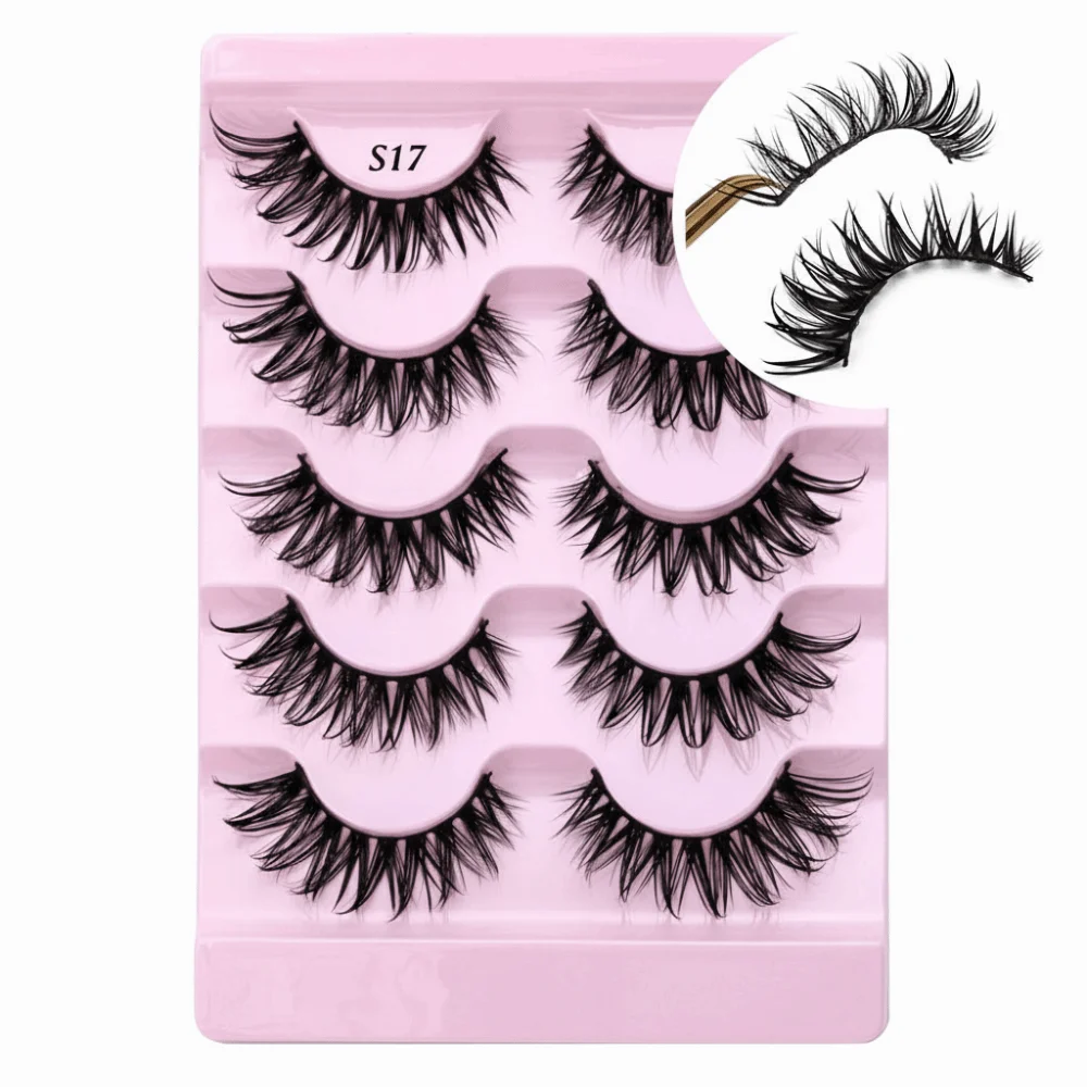 Wispy Fluffy False Eyelashes Soft Band Handmade Craft Thai Wet Eyelashes Thick Long Reusable 3D Faux Mink Eyelashes