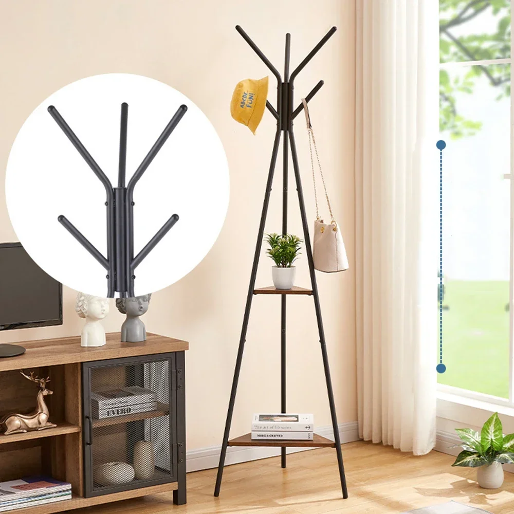 

Metal Coat Rack Assembled Floor Standing Storage Rack Clothes Holder Simple Household Super Load-bearing Organizer Furniture