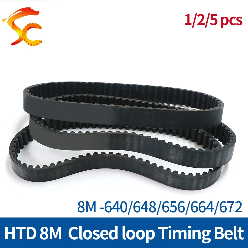 

High-Quality HTD 8M 640/648/656/664/672 Timing Belt Width 20/25/30/40mm Pitch 8mm Rubber 8M Synchronous Closed loop belt