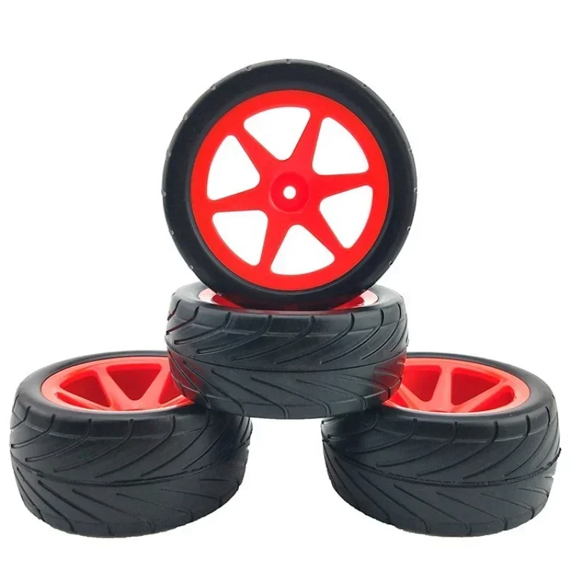 4 PCS For 1/10 Off-Road Vehicle Tire HPI WR8 Running Broker Road Tire Flat Running Tire LC 1/10 Off-Road Vehicle