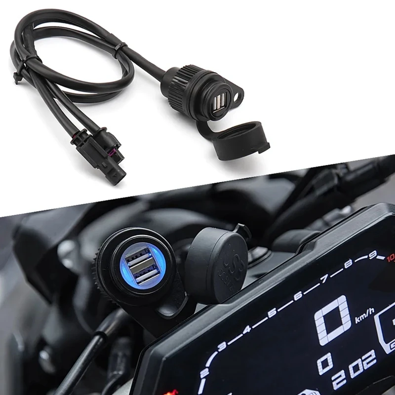 Motorcycle Charger Adapter Power Supply Socket USB Dual Port For BMW F650GS F750GS F700GS F850GS F800GS F900R C400X Parts