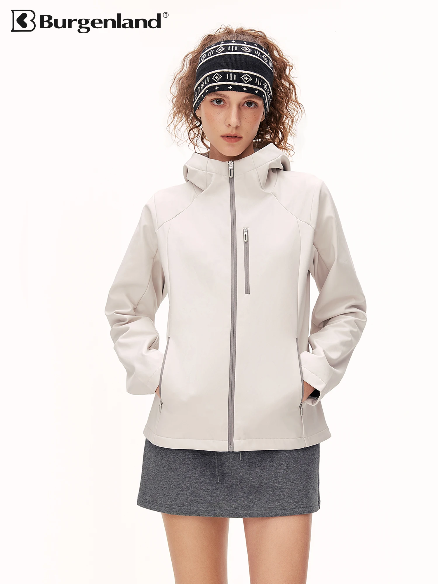 Women's Casual Soft  Jacket Waterproof Windproof Fleece Lined Waist Cinched Autumn Outdoor Coat by BURGENLAND