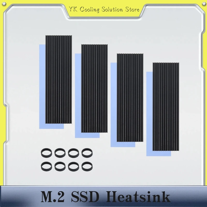 

M.2 SSD Heatsink Copper 4PCS 2280 SSD Heat Sink Thermal Pad Rubber Straps for PC/PS5