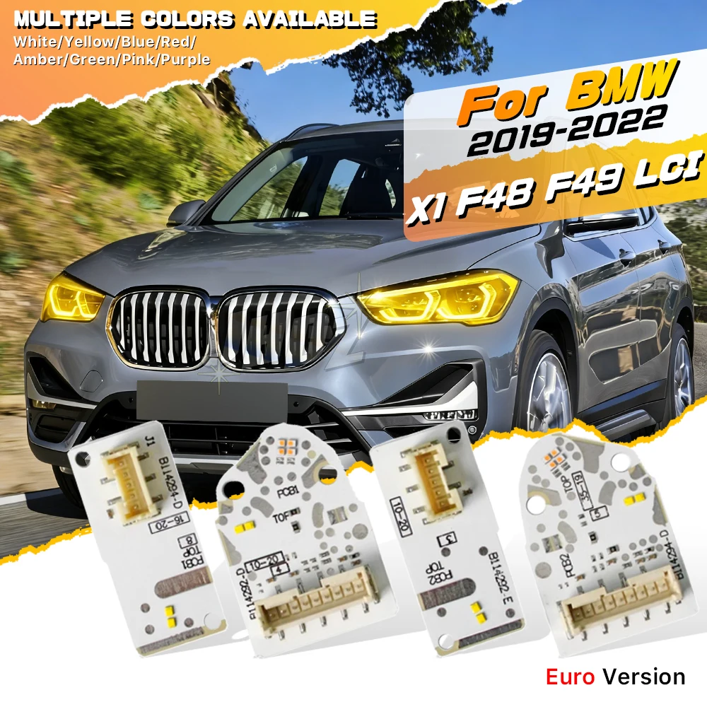 

Для BMW X1 F48 F49 LCI 2019-2022 желтый янтарный светодиодный ангельский глаз DRL чип-платы 63119477822 дневные ходовые огни указатель поворота синий
