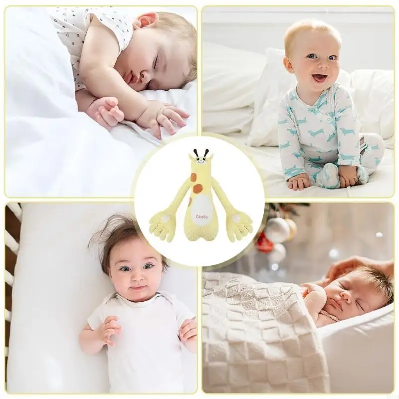 

R9JD Anti Startle Soothing Pillow Newborns Baby Comforting Hand Cartoon Pacify Doll