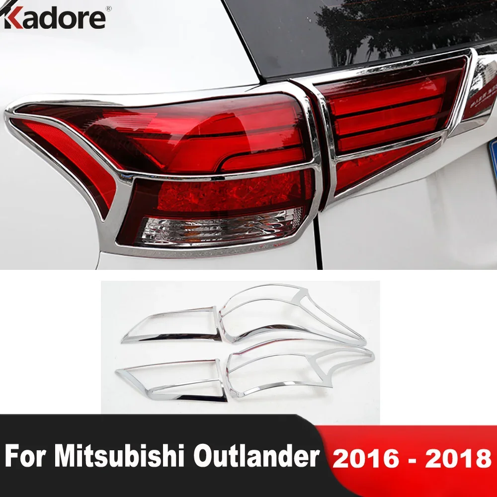 

For Mitsubishi Outlander 2016 2017 2018 Chrome Car Rear Tail Light Lamp Cover Trim Taillight Taillamp Frame Trims Accessories