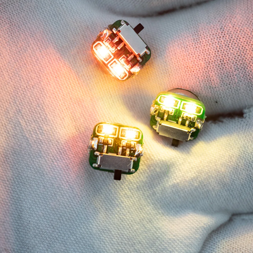 3Pcs Model Materials Double LED Lamp Switch Control Small Lights Toys Diy Making Miniature Scene Layout Diorama Kits