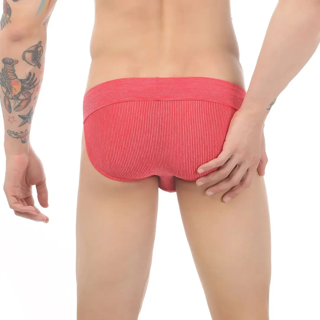 Celana Dalam Atletik Tinggi Garpu Pria Celana Dalam Ultratipis Bergaris Celana Dalam Kantung Tonjolan Elastis Sejuk Olahraga Kebugaran Cueca