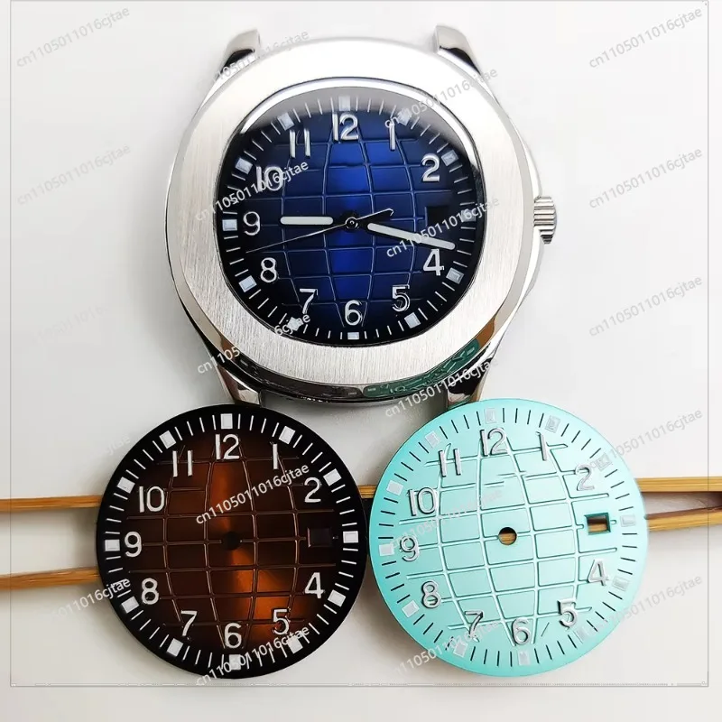 For Watch Modification Accessories, Stainless Steel Mechanical Case, Rubber Strap, Text Hands