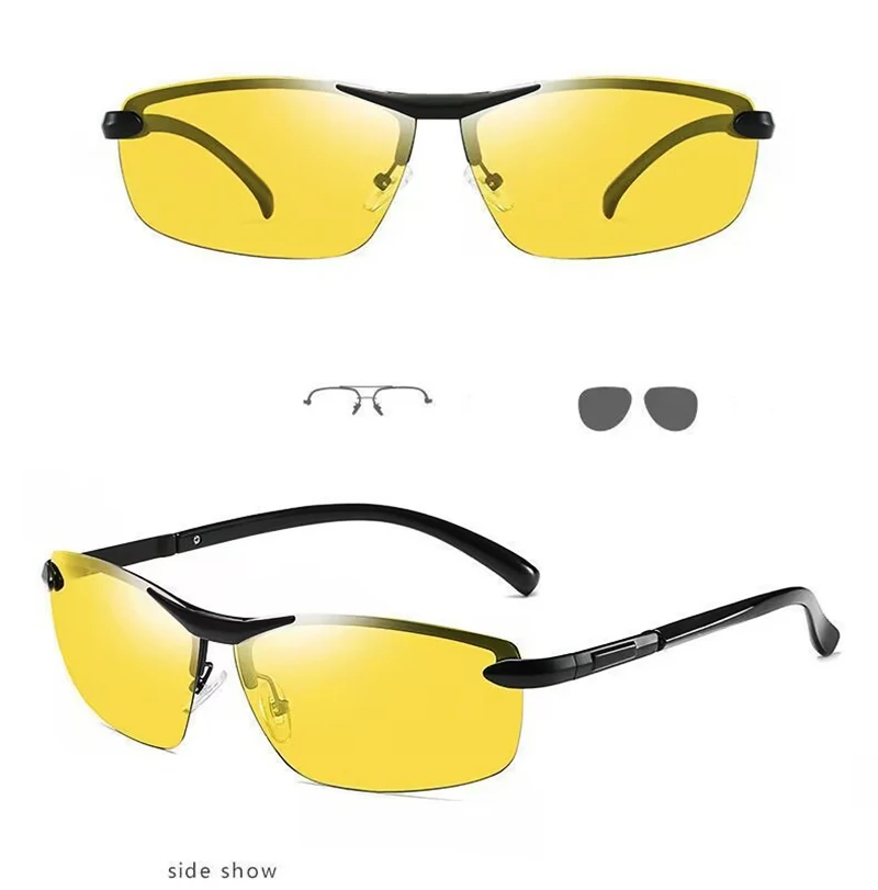 

Мужские модные солнцезащитные очки в немецком стиле, облегающие тонкие оправы, меняющие цвет, антирадиационные очки для рыбалки, вождение автомобиля