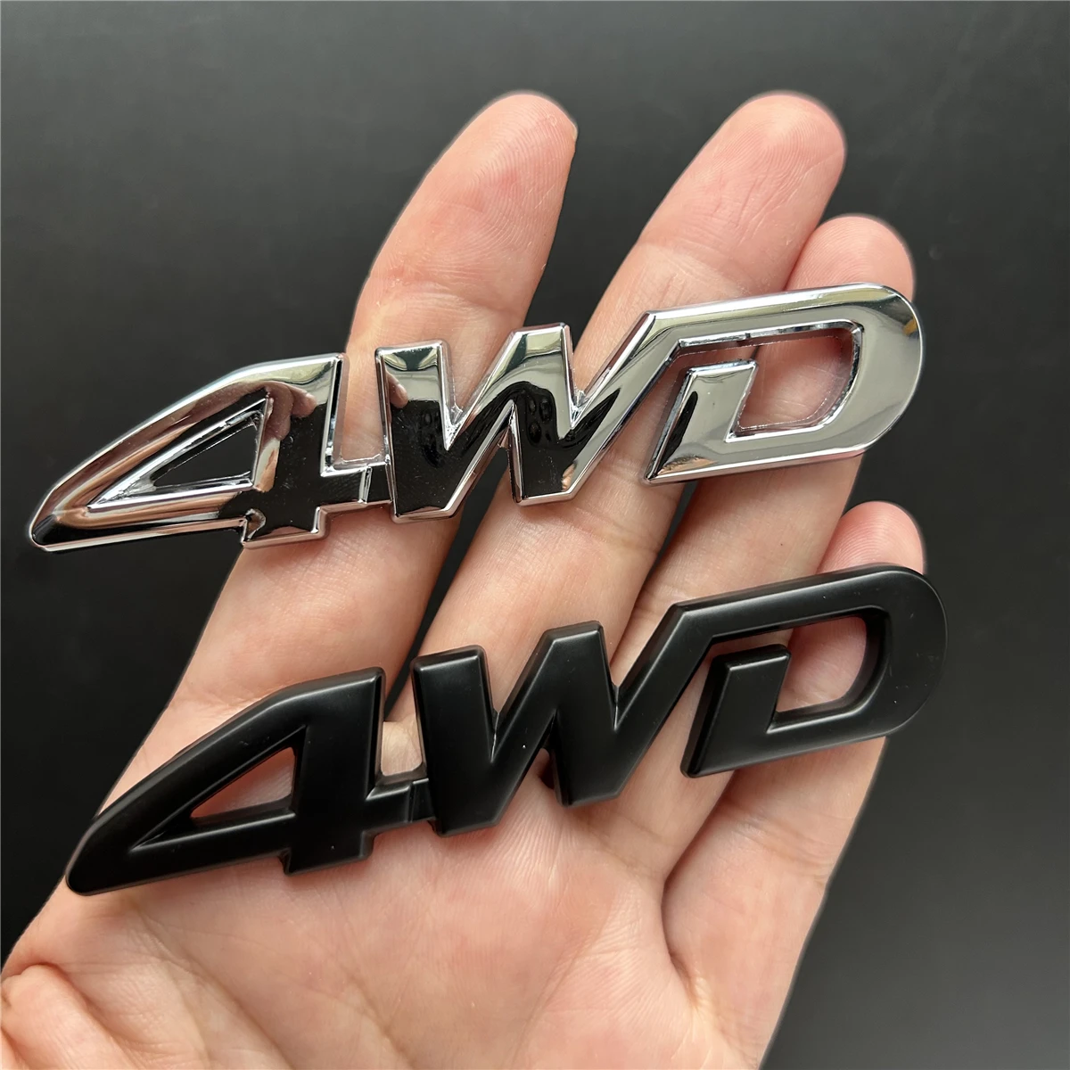 1pc 3D Chrome Metal Car Letters Logo 4WD Car Fender Side Rear Trunk Emblem Badge Sticker Decals