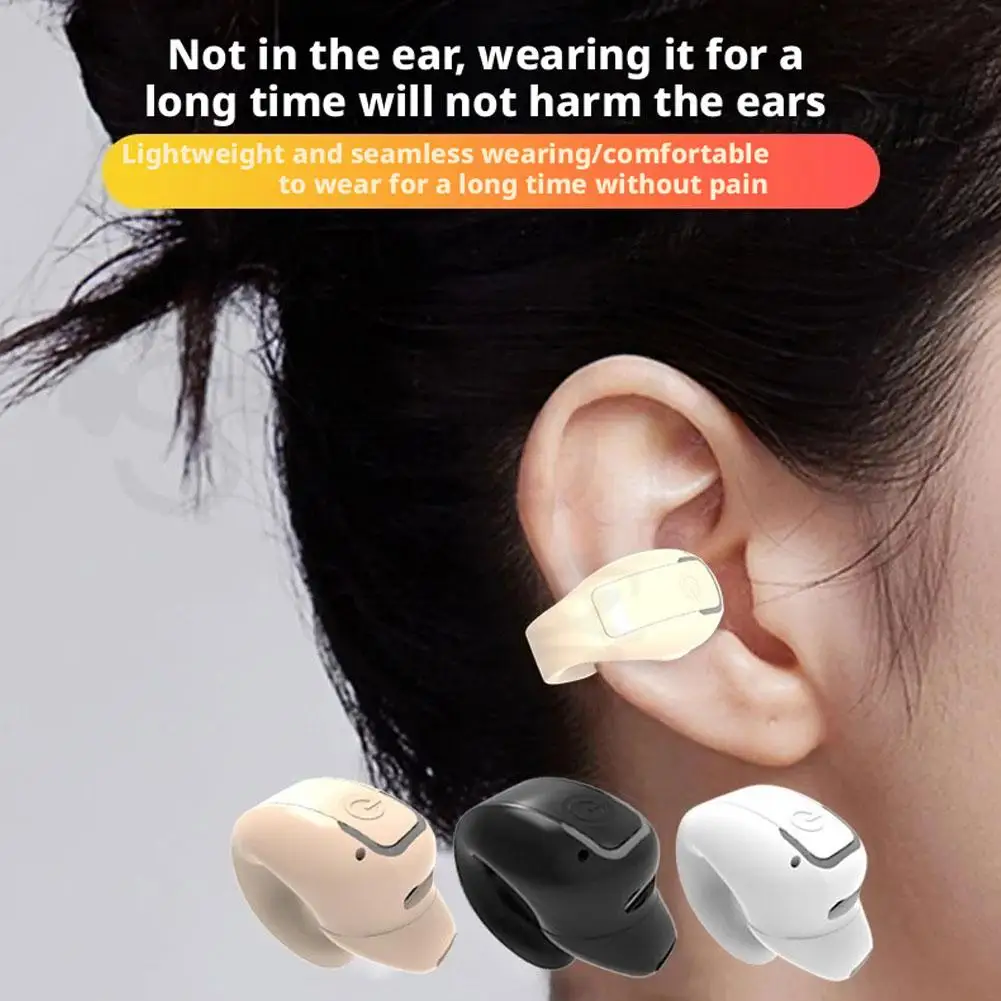 Fones de ouvido sem fio bluetooth condução óssea handsfree tws alta fidelidade estéreo único clipe orelha com microfone redução ruído
