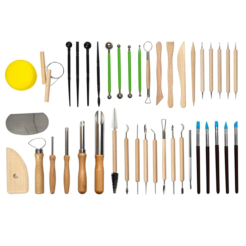 

【HAPPYH】Clay Sculpting Tools Kit 42 PCS, Perfect For Pottery, Carving Molding& Shaping, Suitable For Beginners And Pros Professi