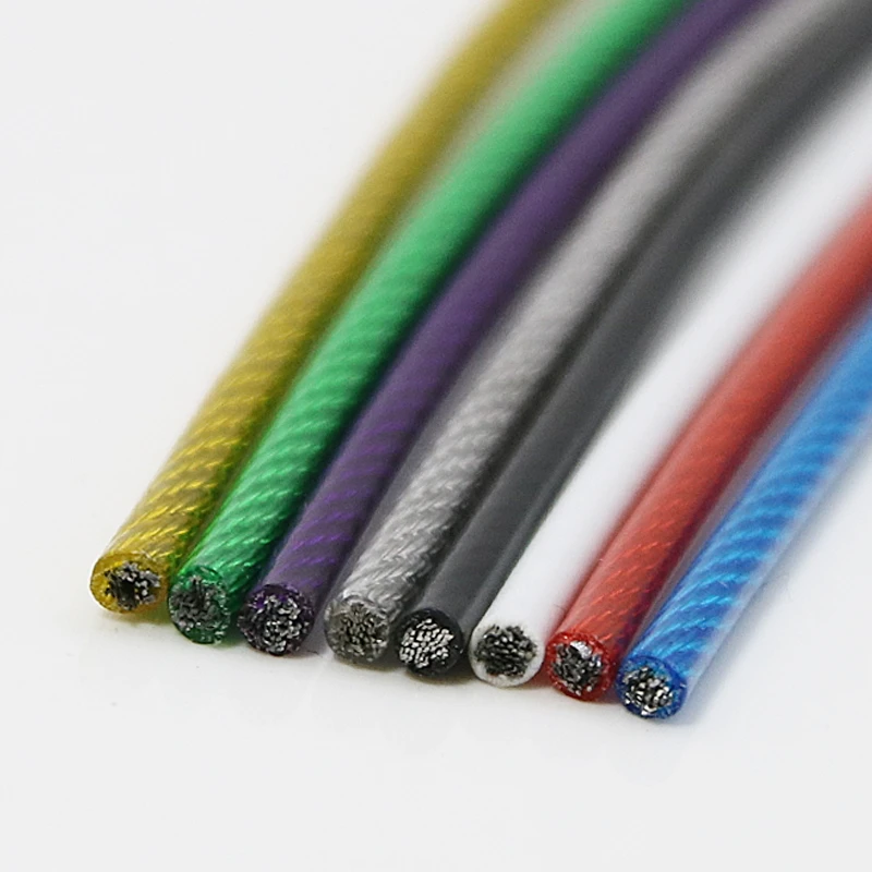 1-10M 2mm Stainless Steel Wire Rope, Surface PVC Coated Rope, Extendable Clothesline, Metal Cable Rope