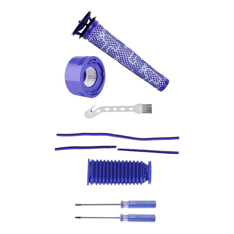 ¡Promoción! Kit de posfiltro HEPA de prefiltro de repuesto con cabezal de rodillo suave, tira de felpa suave, manguera azul de succión de rodillo