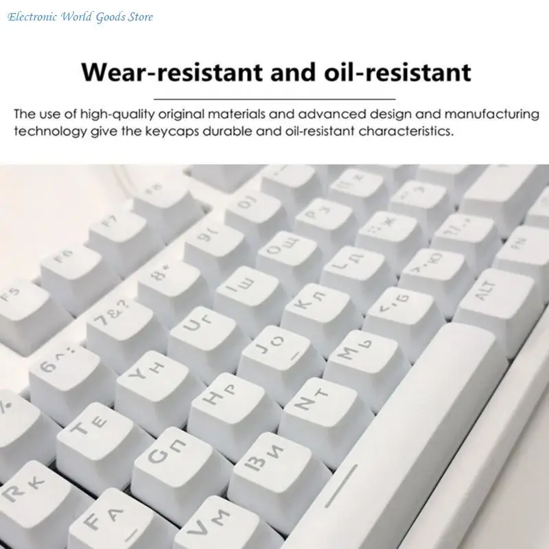 A3PD 104Keys/Set Transparent ABS Russian Korean Keycap for DIY Mechanical Keyboard view 3