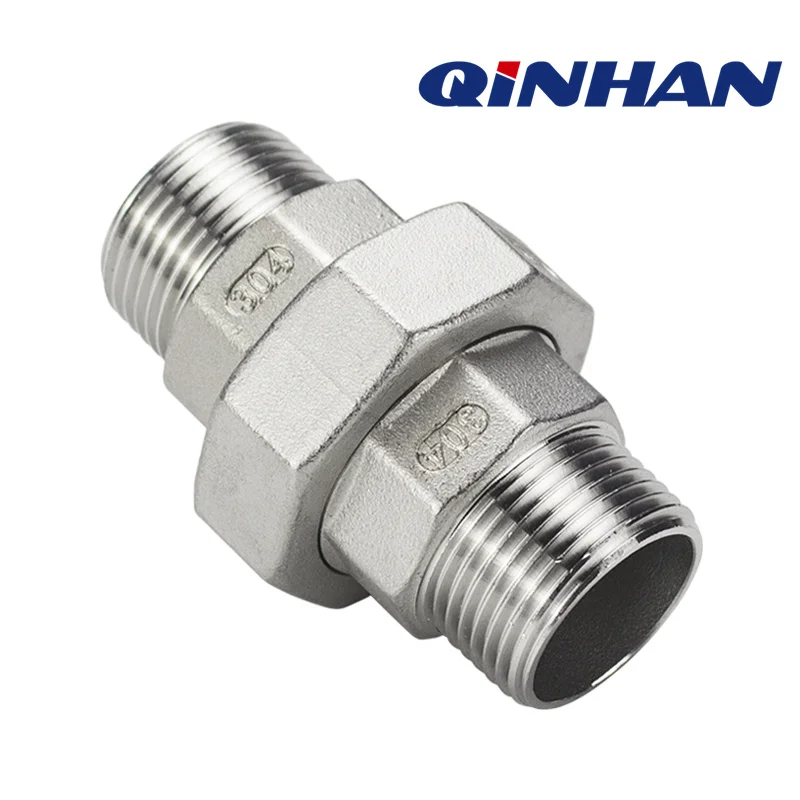 Unión de rosca externa de acero inoxidable 304/316L Unión plana Unión de rosca externa doble rosca externa