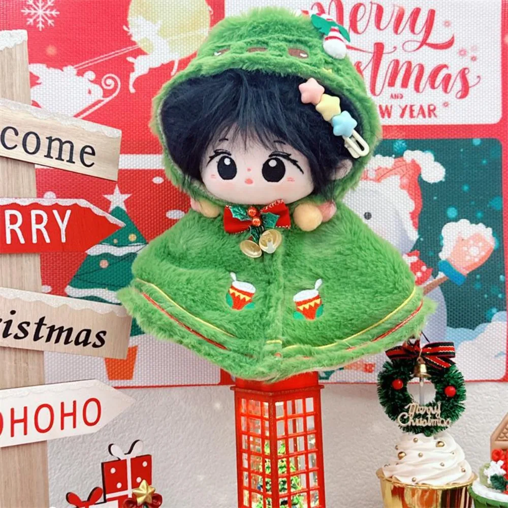 Children's Gift Christmas Shawl 20CM Cotton Clothes Snowman Cloak Stuffed Clothes Suit Outfit Changing Clothes Accessory