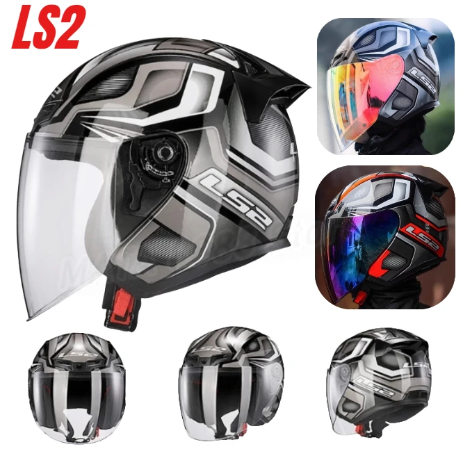 

LS2 OF608 Original Motorcycle Helmet Men Summer Motobiker 3/4 Open Face Helmet Motorcyclist Helmet Jet Scooter Half Helmets