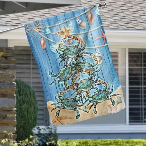 Blue Crab Christmas Flag Graden Flag XXH LLP LLX uui