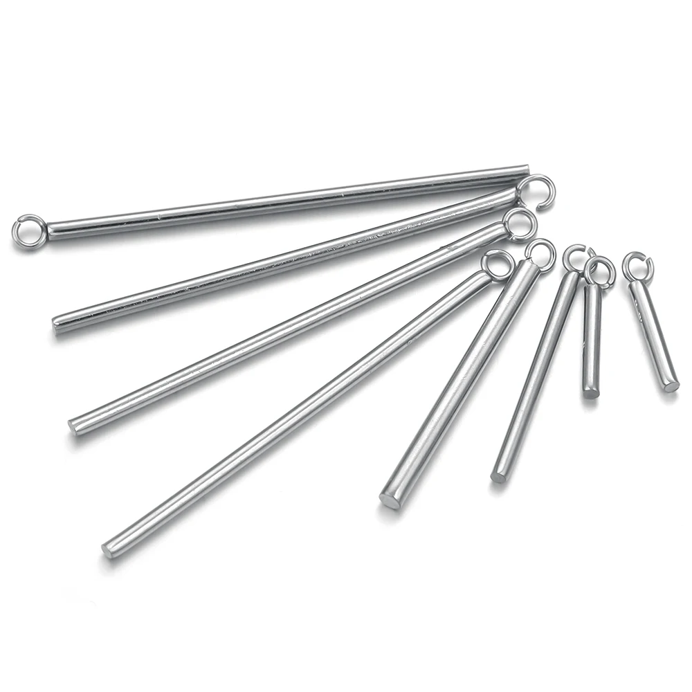 

20pcs Stainless Steel Cylindrical Metal Rod Pendant Earring Connector for DIY Hand Beaded Material Jewelry Making Supplies