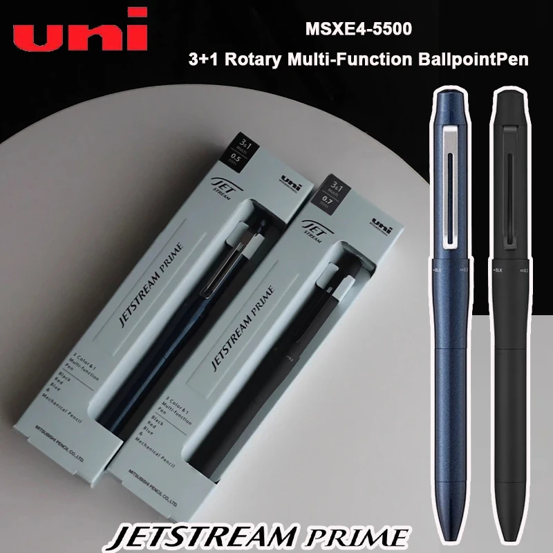 Uni Luxus Metall-Kugelschreiber Jetstream Prime 4-in-1 Drehmechanismus Messing-Aluminium-Stab Rollerball-Gelstifte Druckbleistift Exekutives Schreibwerkzeug