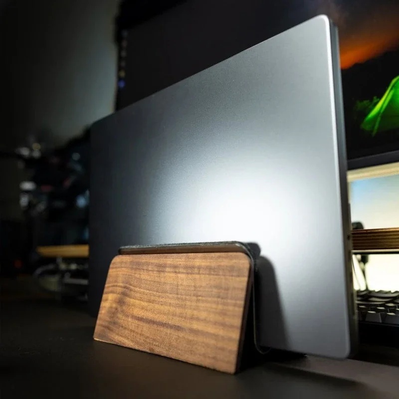 

Soild Wood Vertical Laptop Stand Custom Desktop Decoration Storage Display Rack Vertical Tablet Base Heat Dissipation Stand Gift