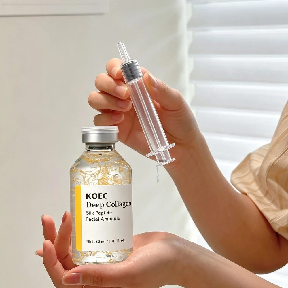 Facial Deep Collagen Peptide Anti-Wrinkle Ampoule Skin Booste Silk Protein Serum Skin Tightening Elasticity Boost Skincare
