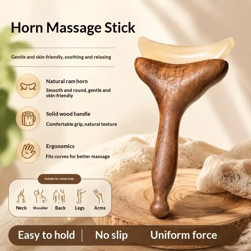 Sandalwood Gua Sha Board Facial Massage Tool Acupoint Scraping Massager Lifting Wrinkle Removal Skin Care Accessory