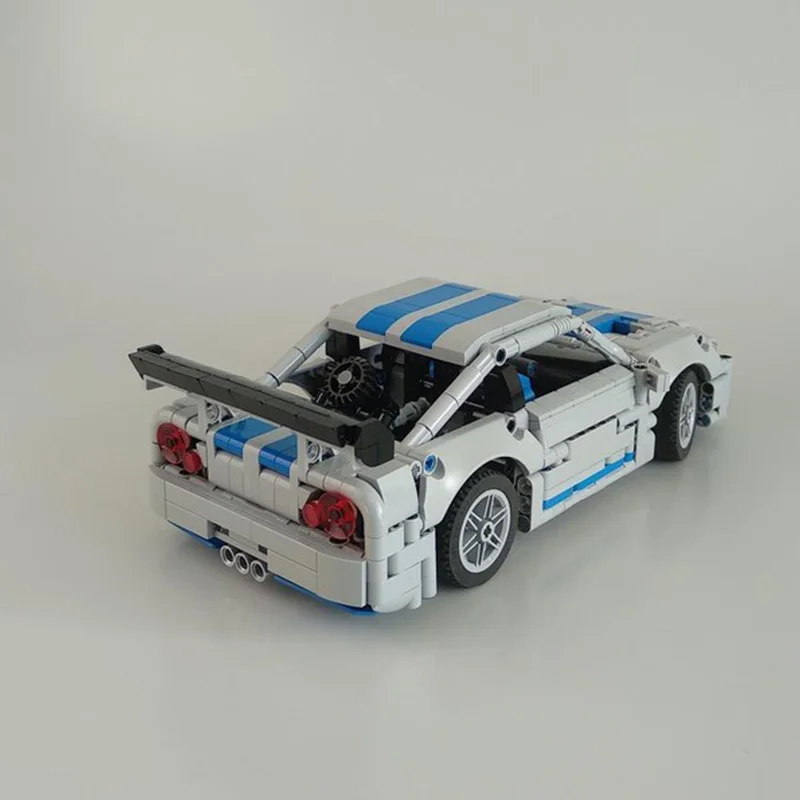 Модель скоростного гоночного автомобиля MOC, строительные кирпичи Skyline R34 V2, гиперкар, модульная технология, подарки, праздник, сборка, детские игрушки, костюм