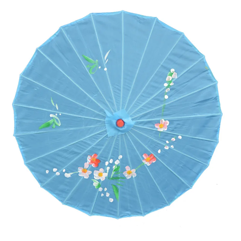 1PCSVintage الحرير الصيني النفط ورقة مظلة زهرة حمراء النفط ورقة مظلة الخيزران مقبض الزفاف ديكور صور المظلة الرقص الدعائم