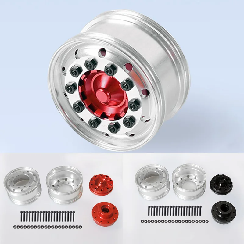 

2pcs Metal 25mm Bearing Wheel Upgrade Hub Rim for 1/14 Tamiya RC Dump Truck SCANIA 770S R620 VOLVO BENZ Arocs MAN TGX LESU Car