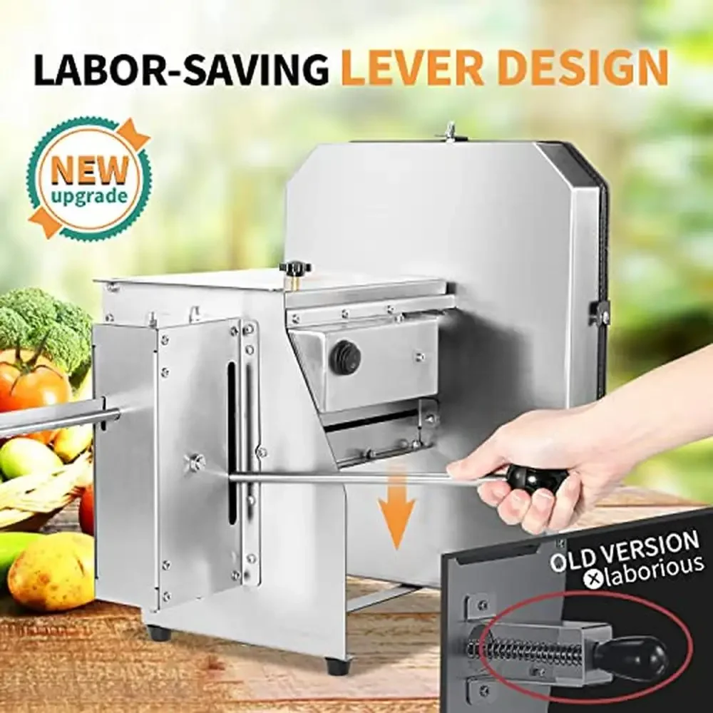 Commercial Electric Vegetable Fruit Cutter Adjustable Thickness Stainless Steel Slicer Manual & Electric Dual Use Ideal Home