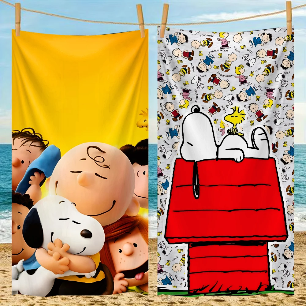 Cartoon cute S-Snoopys Beach Towel Microfiber Sand Free Quick Dry Soft Sandproof Pool Towels Gift for Travel Shower