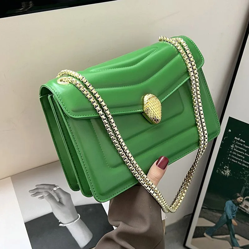 

Fashion Green Handbags Small Crossbody Bags For Women New 2024 European Luxury Brand Women's Bag Hobos Chain Shoulder Handbags