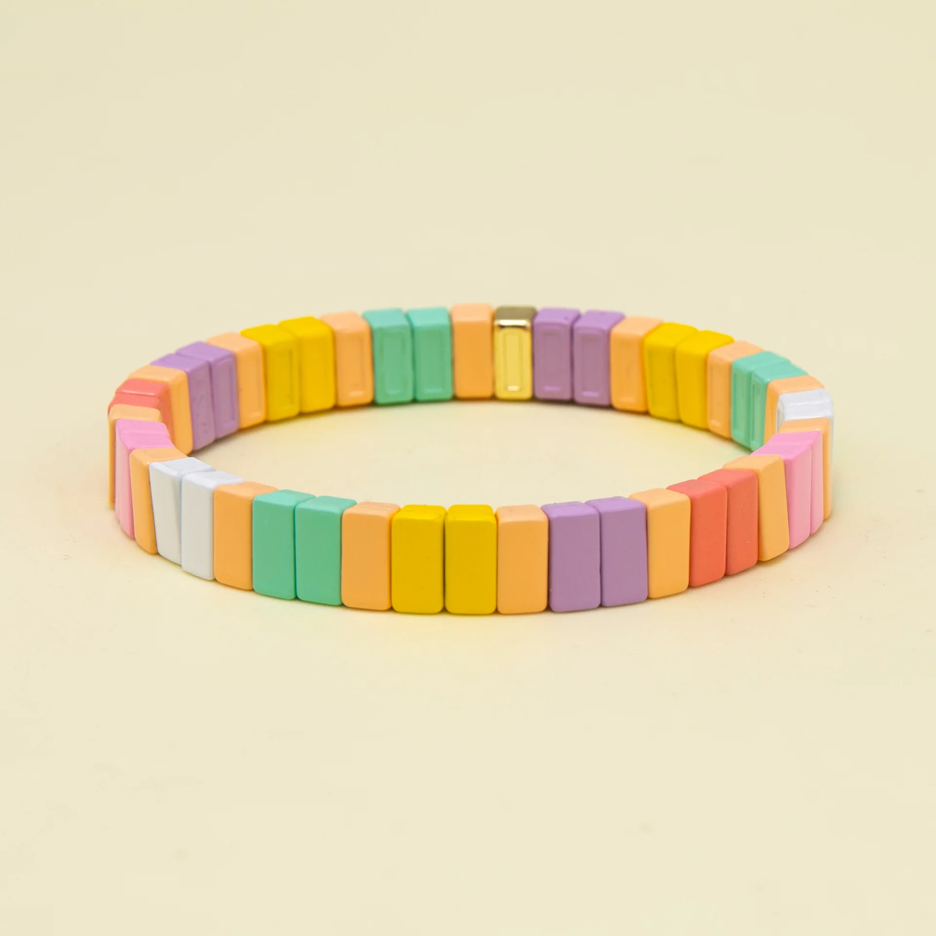 2026 Summer Candy Color Casual Style Enamel Enamel Beaded Custom Stacked Stretch Bracelet Gift Accessories for Women