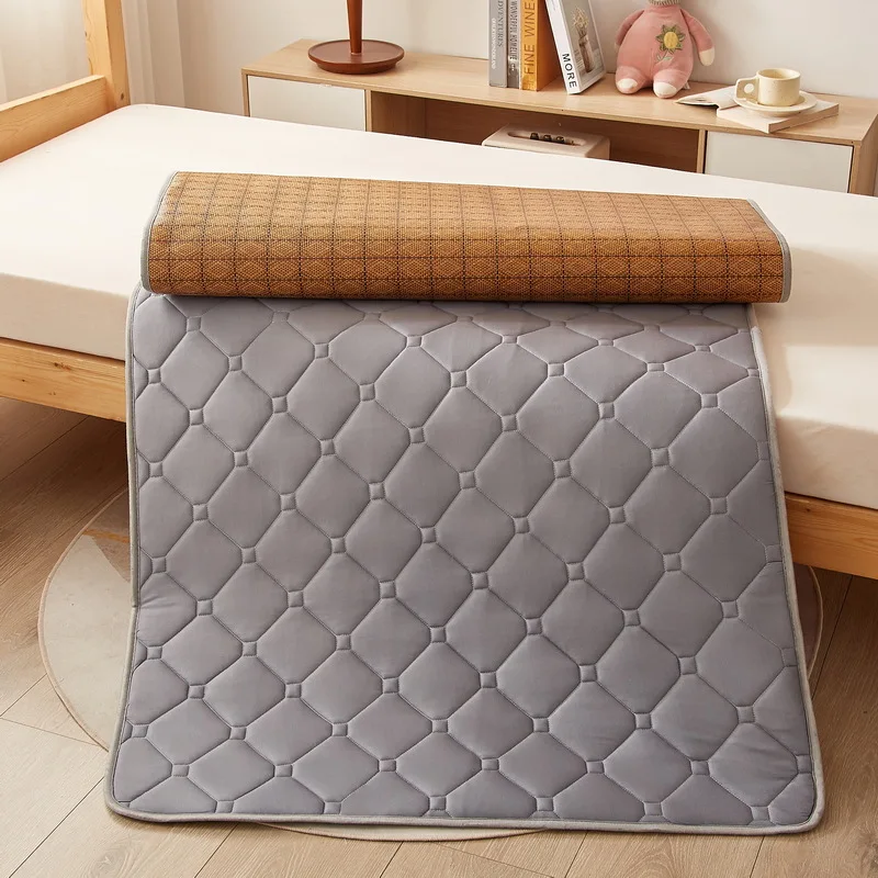 Double Sided All Seasons Mattress with Tatami Summer Rattan Mats Soft Cushion for Sleeping on Floor Bedroom Dormitory Single Bed