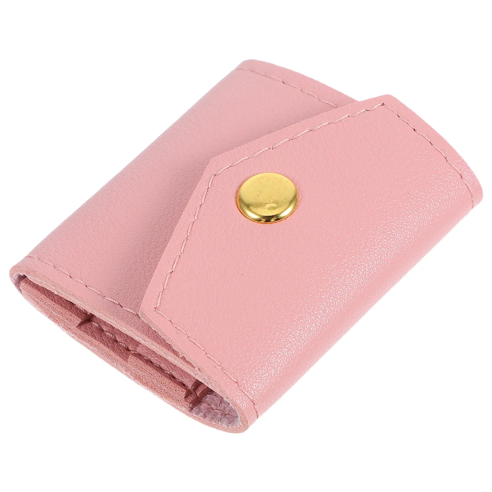 Small Travel Jewelry Organizer Foldable PU Jewelry Bag with Snap Button Soft Lining Elegant Portable Design for Earrings