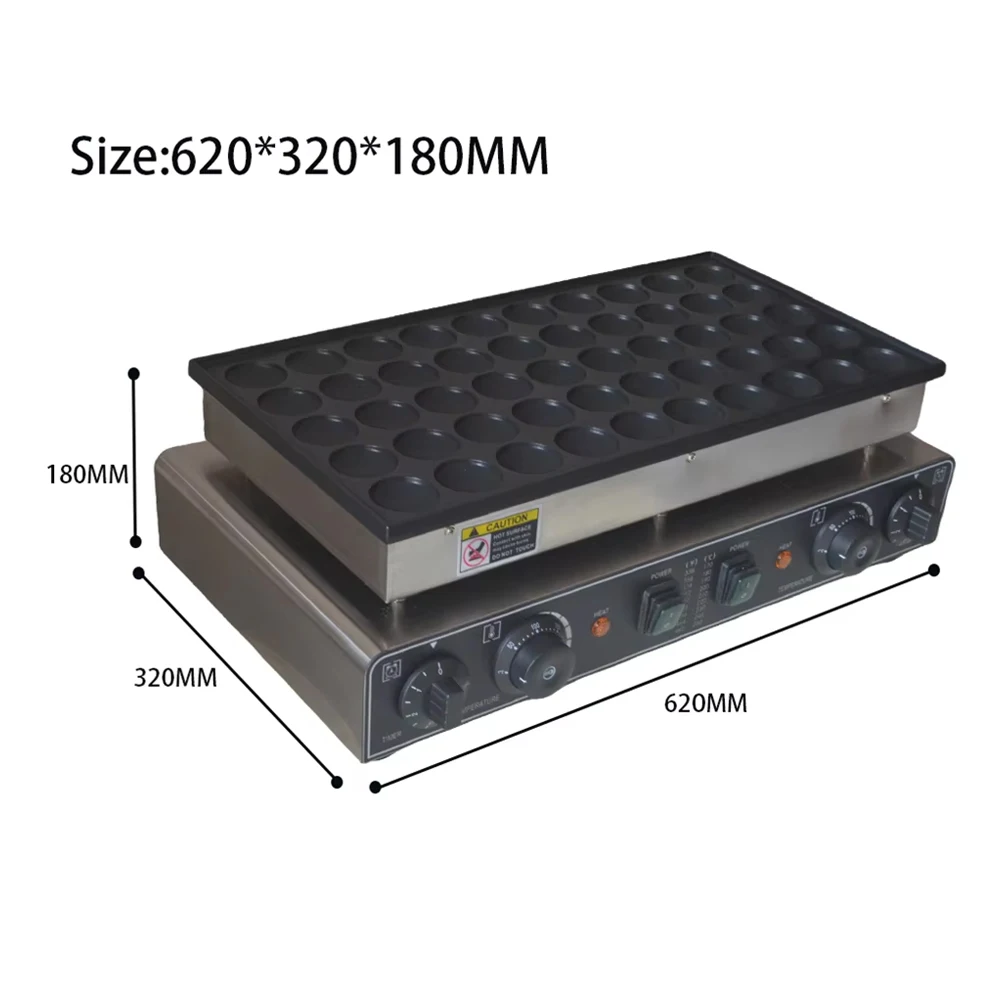 XEOLEO الفولاذ المقاوم للصدأ 50 ثقوب فطيرة صانع غير لاصقة آلة فطائر صغيرة الكهربائية الهولندية فطيرة صغيرة صانع الوافل #5