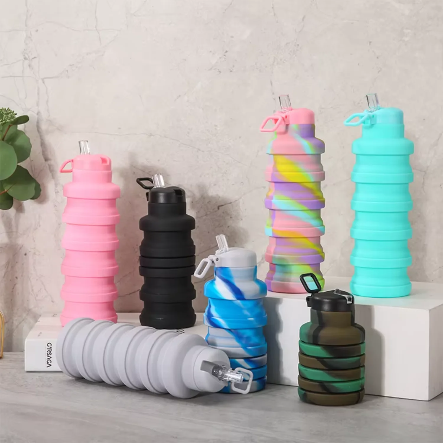 Qunhao Hot Selling Sports Bottles Collapsible Silicone  For Kids And Adults Water bottle spray Water bottles Gourde Water flask