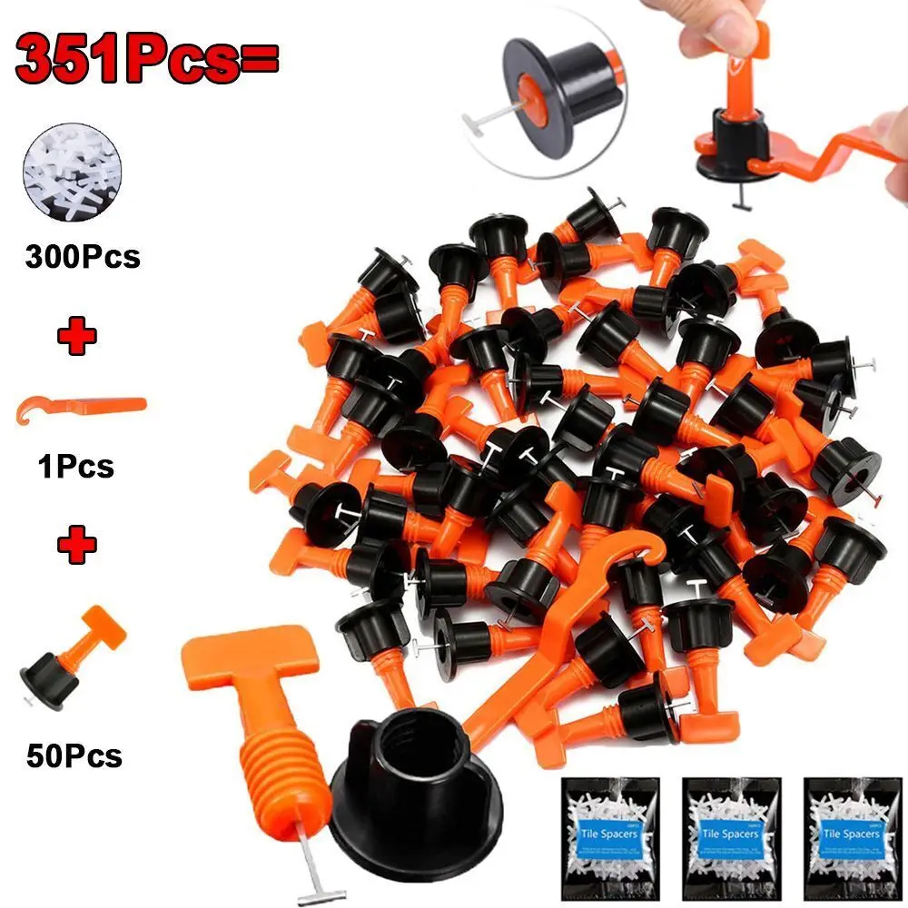 351pcs Tile Leveling System Reusable Wedges Construction Flooring Wall Spacer Locator