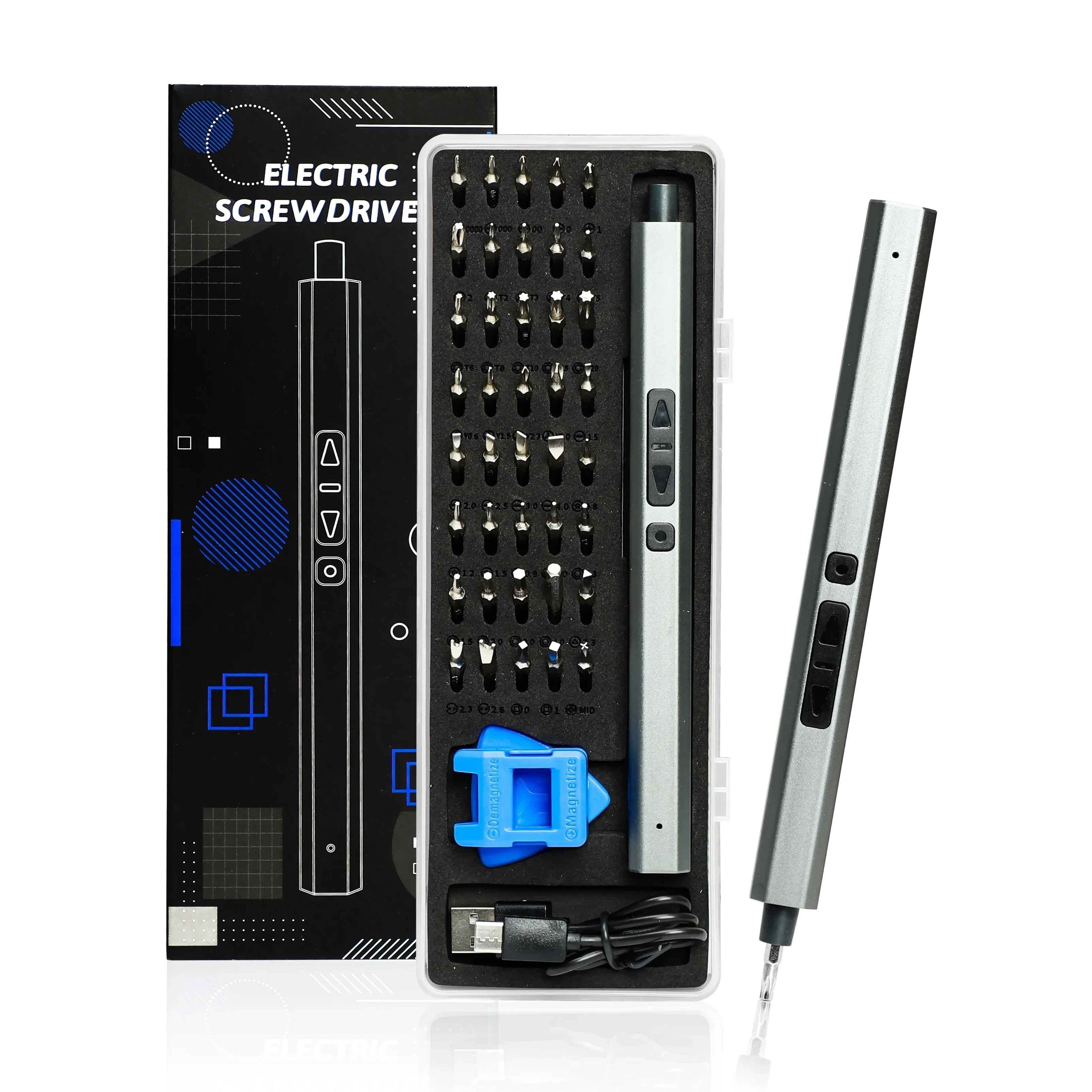 

Precision Electric Screwdriver Set 46 in 1 Magnetic Phillips Torx Bits Professional Repair Disassembly Tools for iPhone Watch PC