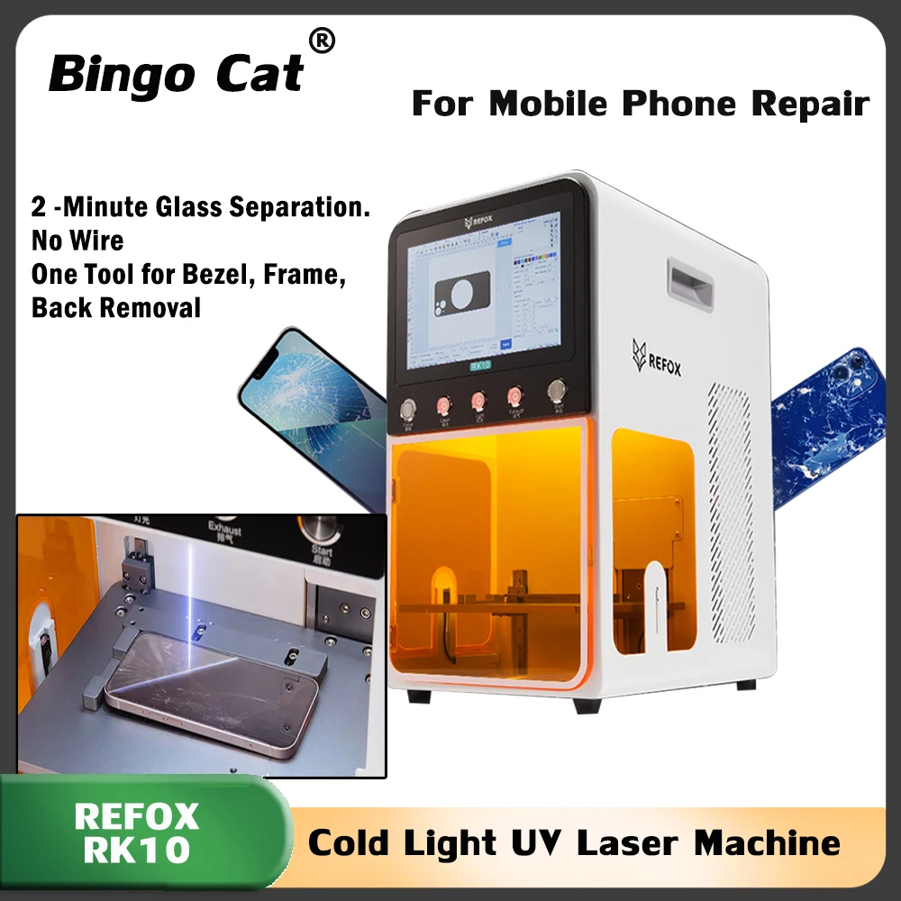 REFOX RK10 5W Cold Light UV Laser Machine for iPhone Mobile Phone Frame Disassembly Back Glass Removal Screen Lens Separating