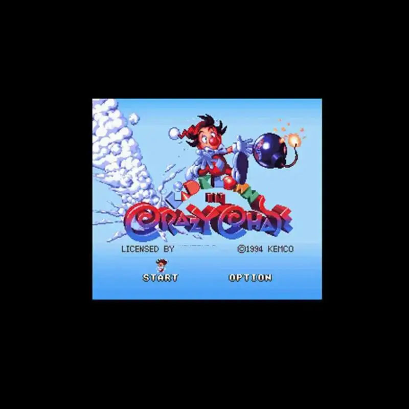 Kid Klown in Crazy Chase NTSC Tarjeta de juego gris grande de 16 bits para jugadores de EE. UU. de 46 pines