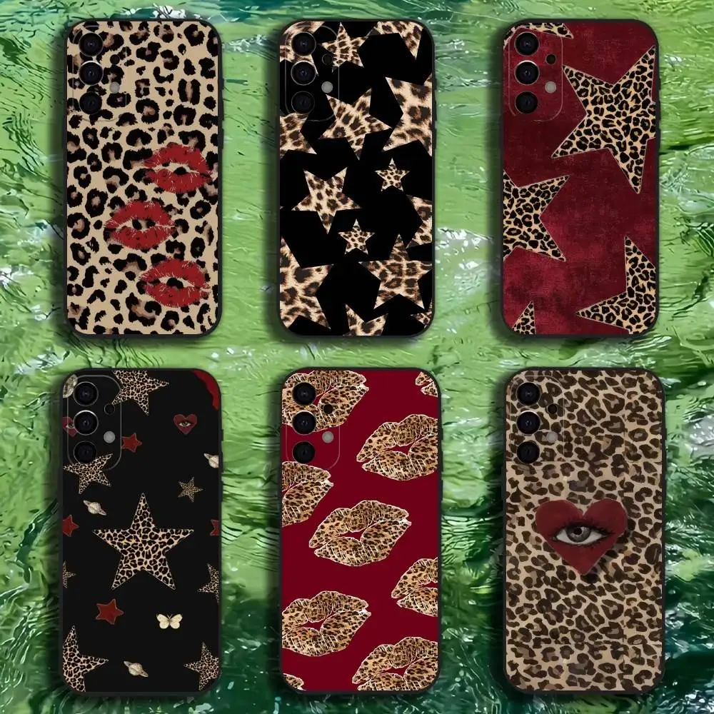 

Sexy leopard print Phone Case For Samsung S25,S24,S21,S22,S23,S30,Ultra,S20,Plus,Fe,Lite,Note,10,9,5G Black Cover