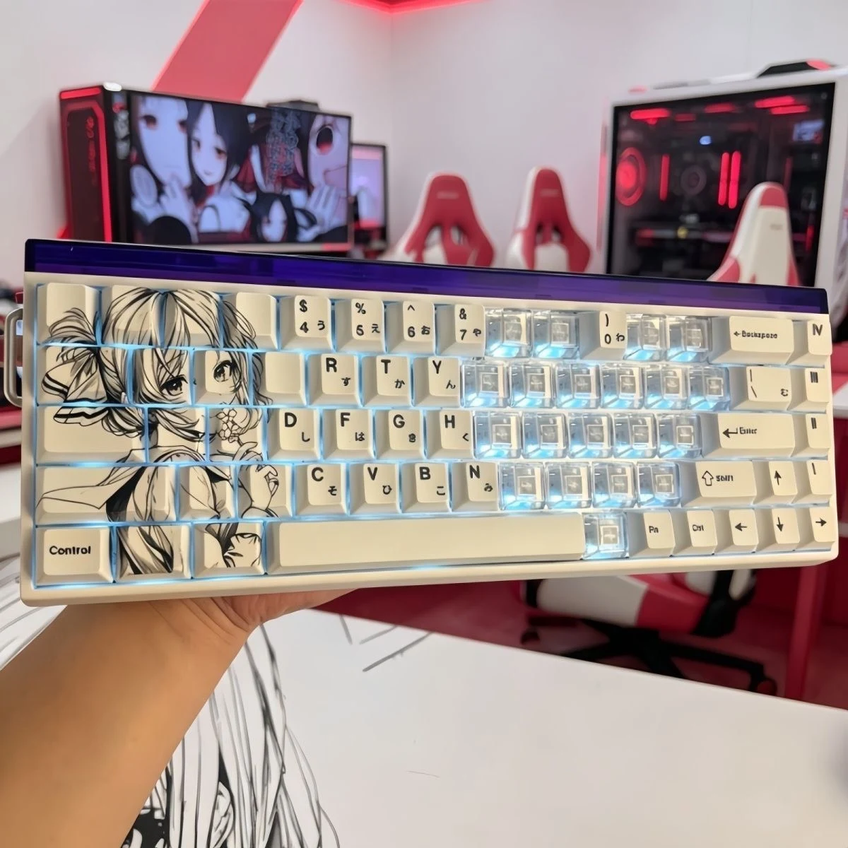 Custom Moonlit Noble Maiden Theme Keycaps, Cherry Profile PBT Dye-Sub, Anime Style High Aesthetic Custom Set Gift