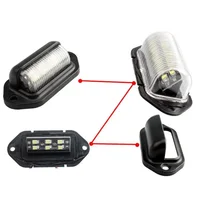 2PCS 6 LED Car License Number Plate Light For SUV Truck Trailer Van Tag Step Lamp White Bulbs Car Products License Plate Lights 2